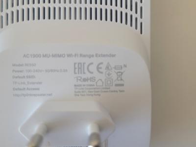 TP-Link RE550 Amplificador/Repetidor Wi‑Fi AC1900 (Doble banda AC + N, 1300 Mbit/s 5 GHz + 600 Mbit/s 2,4 GHz)