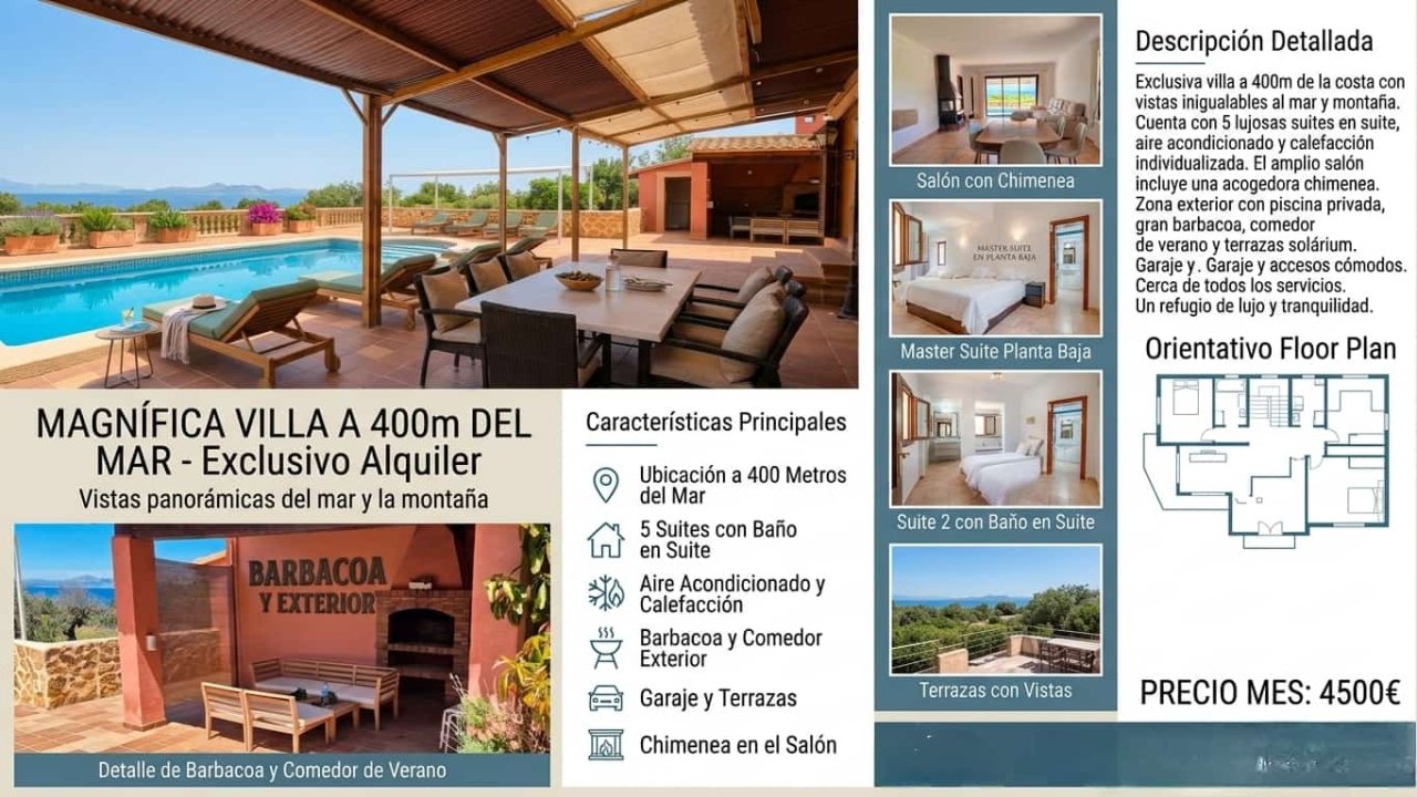 Finca Colonia sa Pere maravillosamente hermosa para alquiler de larga duración