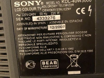 TV Sony Bravia 40