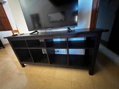 TV Unterschrank Sideboard 159x40x75 cm dunkelbraun/schwarz