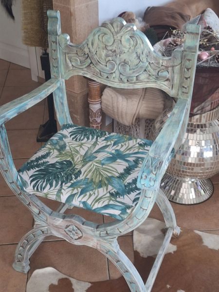 Unikat Vollholz Stuhl Mallorca Style wow wow