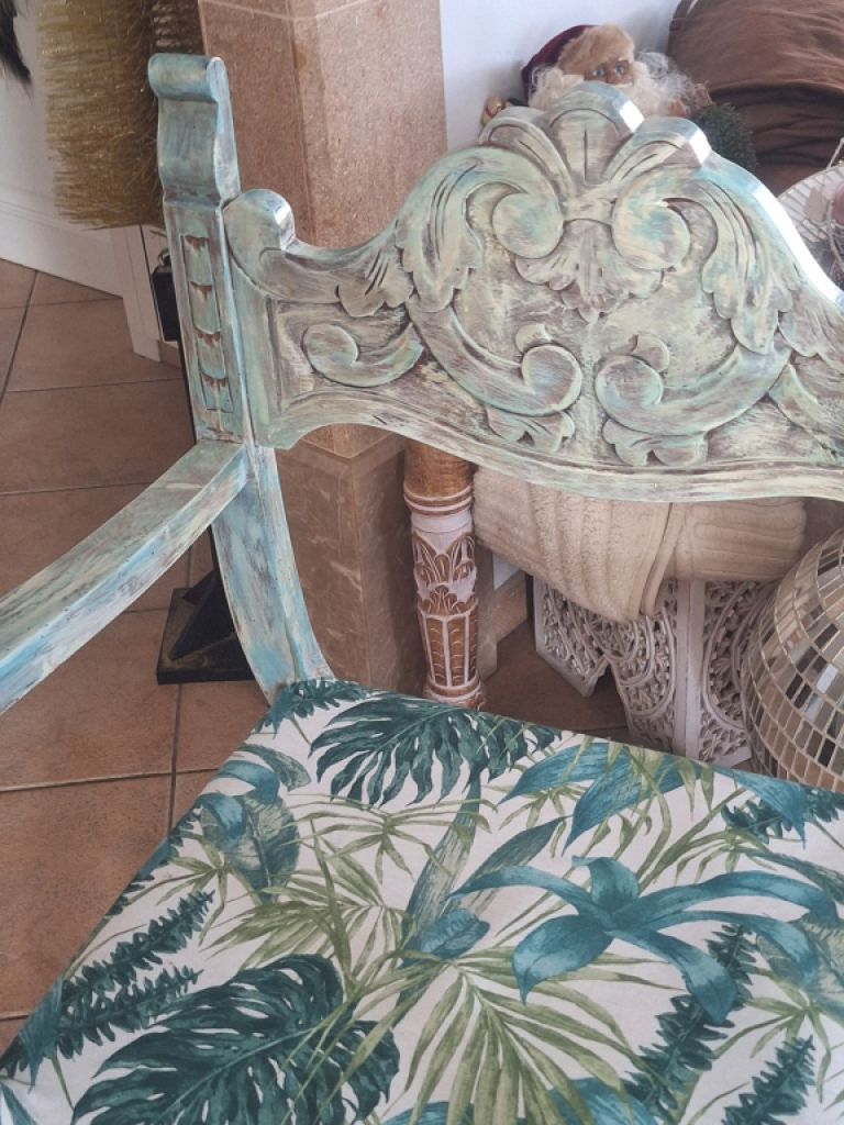 Unikat Vollholz Stuhl Mallorca Style wow wow