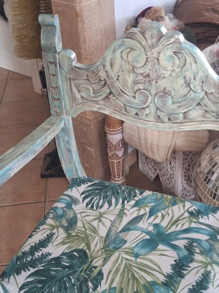 Unikat Vollholz Stuhl Mallorca Style wow wow