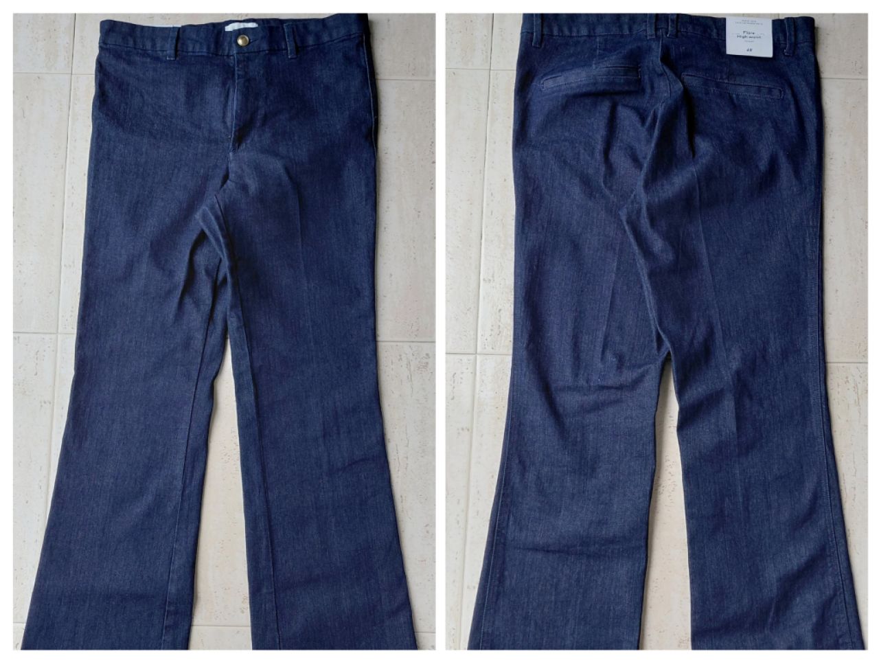 Verkaufe dunkelblaue Flare-Jeans neu h&m Größe 42
