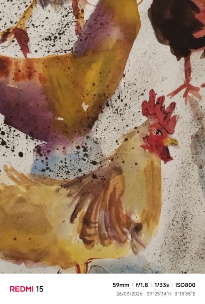 Gathering of Roosters and Hens