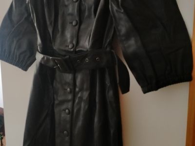 Various blouses and 1 leather dress