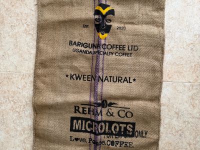 verschiedene Kaffeesäcke aus Jute (Ethiopia, Uganda, Rwanda)