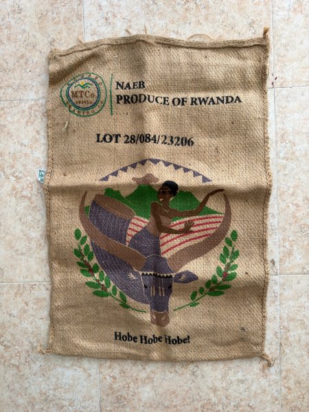 verschiedene Kaffeesäcke aus Jute (Ethiopia, Uganda, Rwanda)