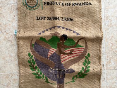 verschiedene Kaffeesäcke aus Jute (Ethiopia, Uganda, Rwanda)