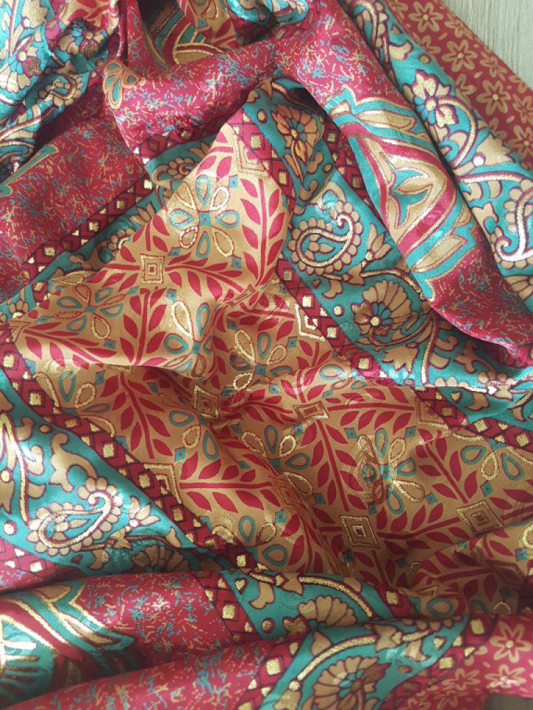 Various saris from Asian countries