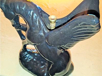 Vintage bong water pipe in the shape of a Pegasus figure, ceramic from the USA