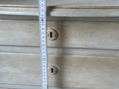 Vintage Kommode Shabby Chic 4 Schubladen - creme/weiß - Massivholz