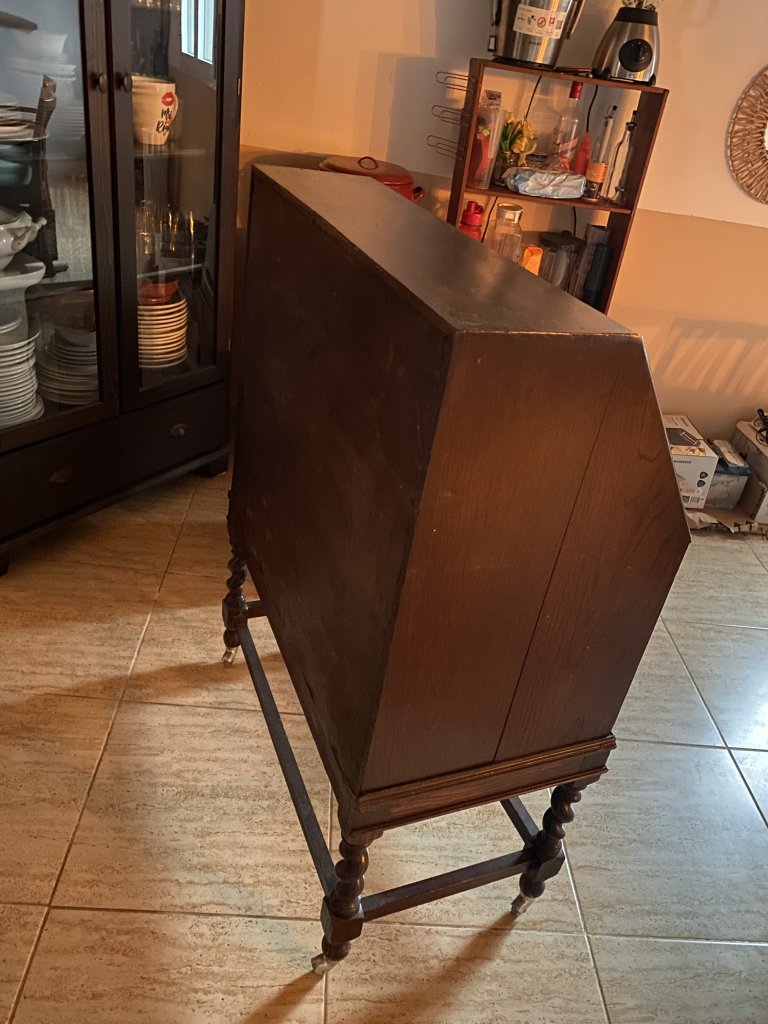 Vintage-Sekretär aus Holz mit ausklappbarer Schreibfläche