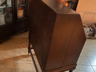 Vintage-Sekretär aus Holz mit ausklappbarer Schreibfläche