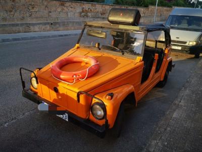 VW 181 Kübel 1971 with historic Spanish concentration camp