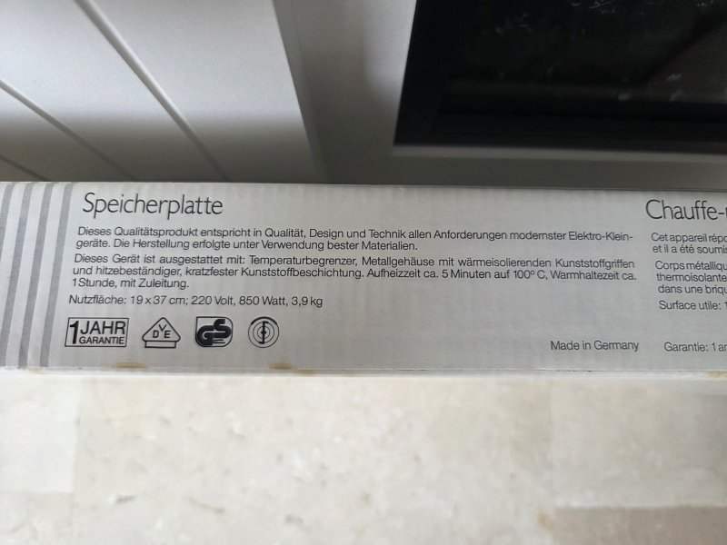 Heating/Storage Plate by Cloer