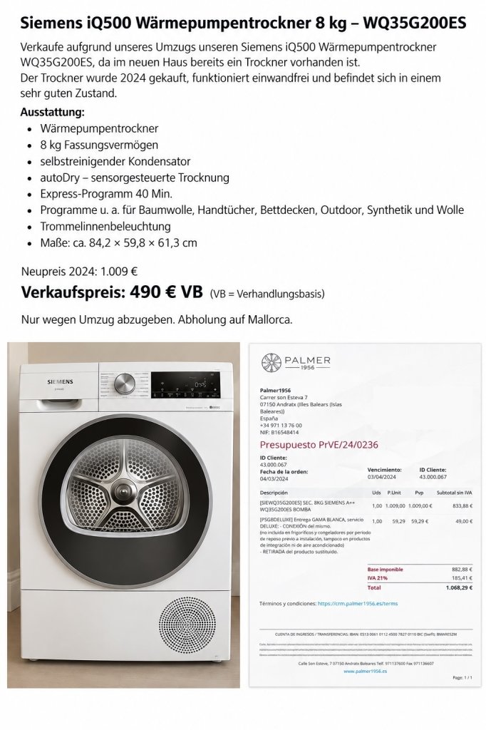 Wäschetrockner / Wärmepumpentrockner
