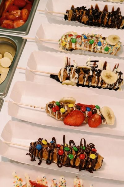 Estación de gofres con toppings para eventos