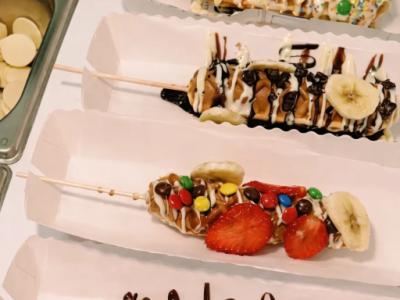 Estación de gofres con toppings para eventos