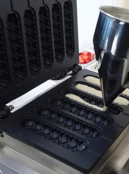 Estación de gofres con toppings para eventos