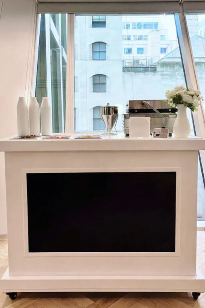 Estación de gofres con toppings para eventos