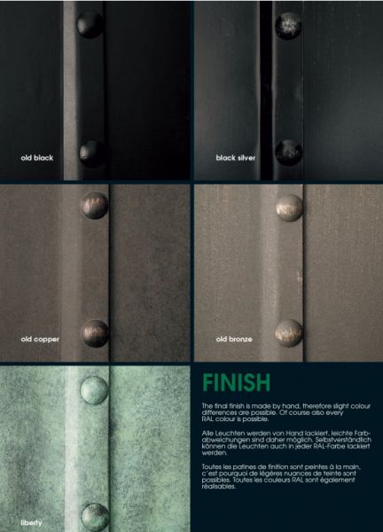 Lámparas de pared y colgantes de acero forjado