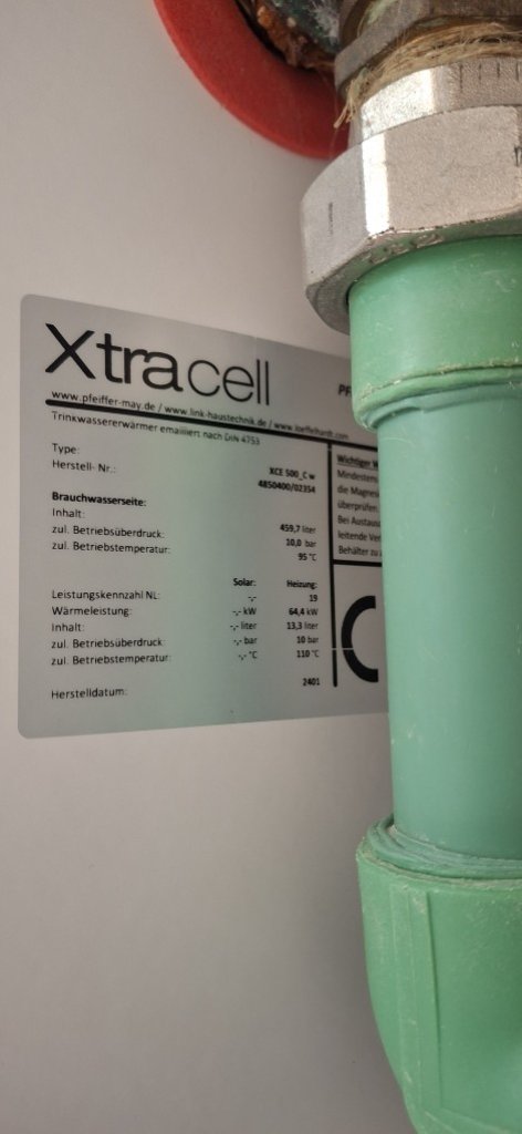 Warmwasserstandspeicher XtraCell 500 Liter