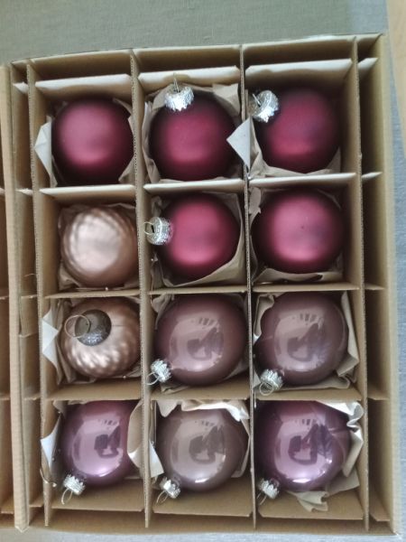 Weihnachtskugeln Glas beige rose ........ 38 Stk.