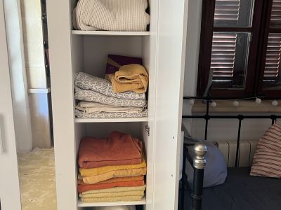 Weißer 3-türiger Kleiderschrank mit Spiegel