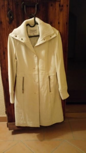 White leather coat