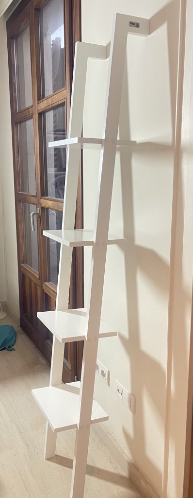 Weißes Leiterregal  5 Ebenen, 181x32x33
