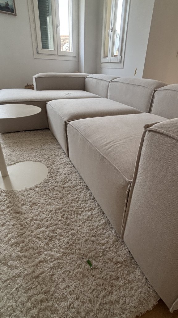 Westwing Modular Sofa in Beige with Large Reclining Area - LENNON