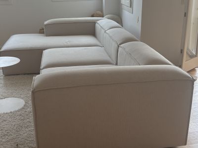 Westwing Modular Sofa in Beige with Large Reclining Area - LENNON