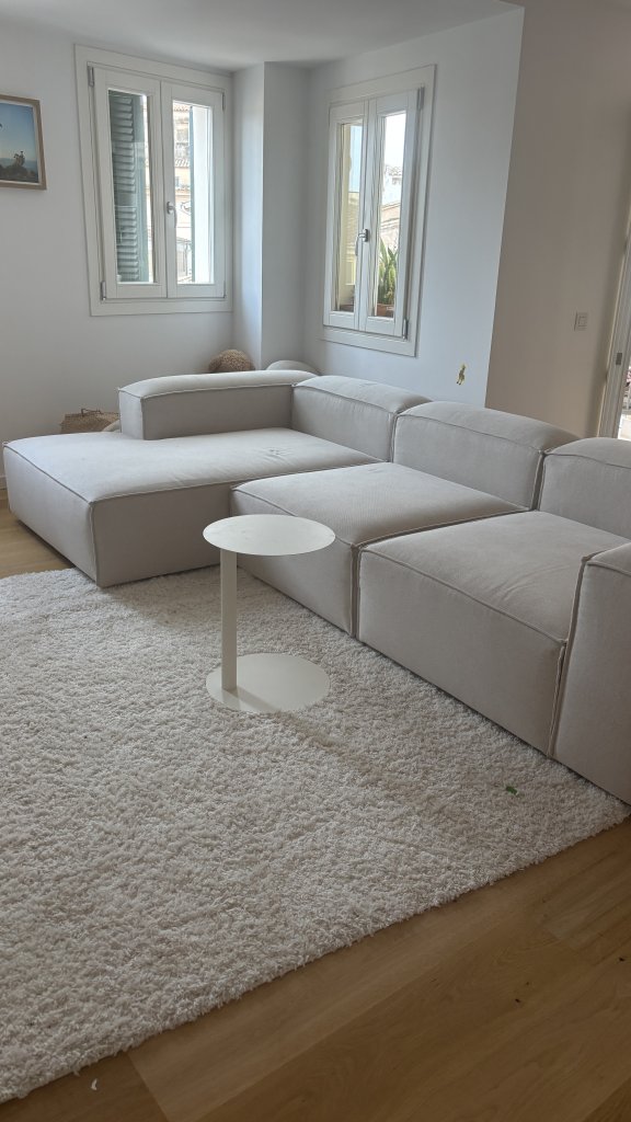 Westwing Modular Sofa in Beige with Large Reclining Area - LENNON
