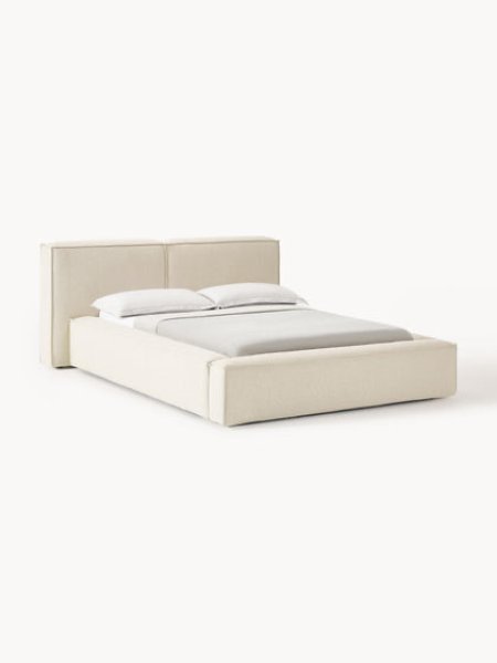 Cama tapizada Westwing LENNON beige, 180 x 200 cm incl. somieres