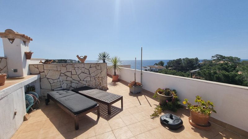 Winter: Bright apartment with heating and terraces on the 1st line of Cala Santanyi - AP 34 WT