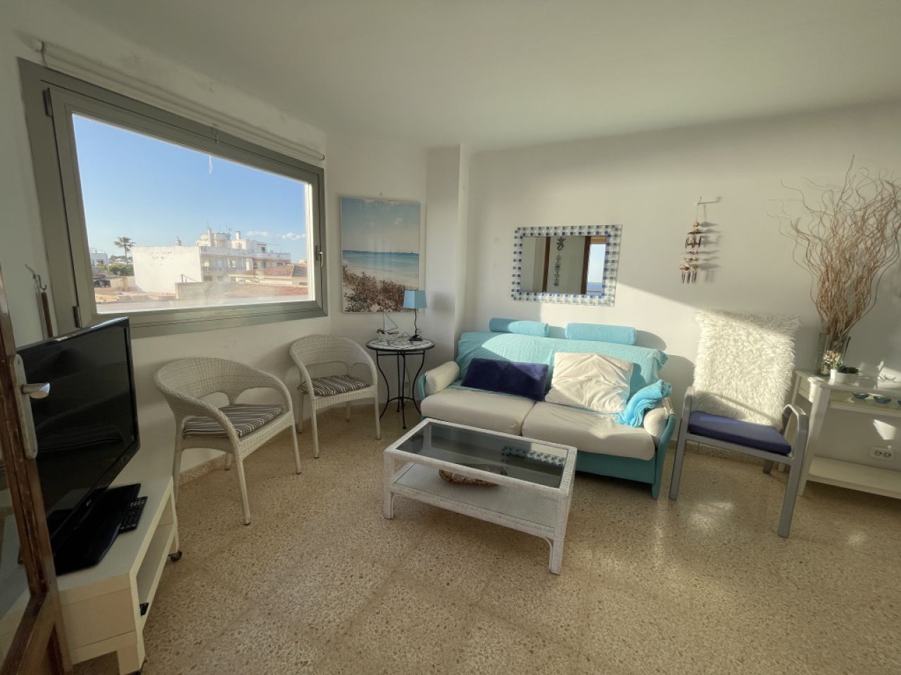 Winter: Sonniges Apartment mit Terrasse in 1. Linie von Sa Rapita -- AP 06 WT