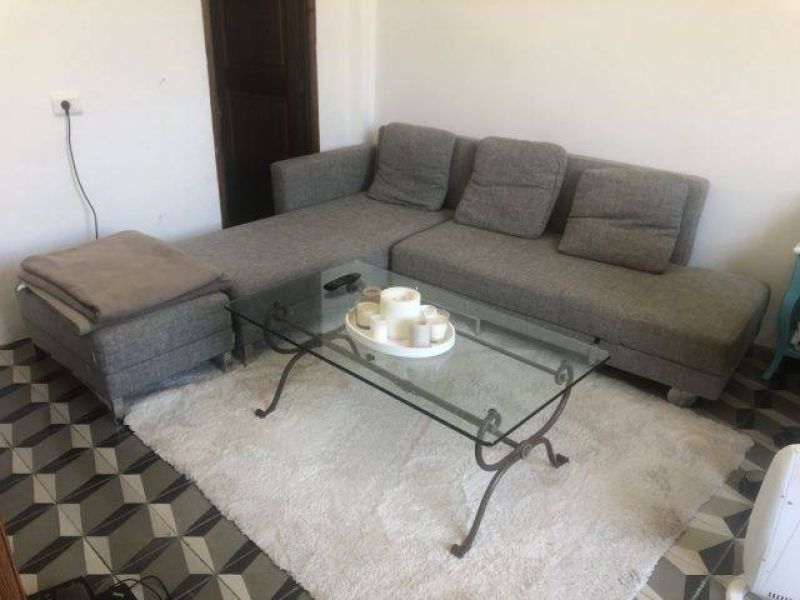 Living room coffee table iron frame finger-thick glass top 120 x 50