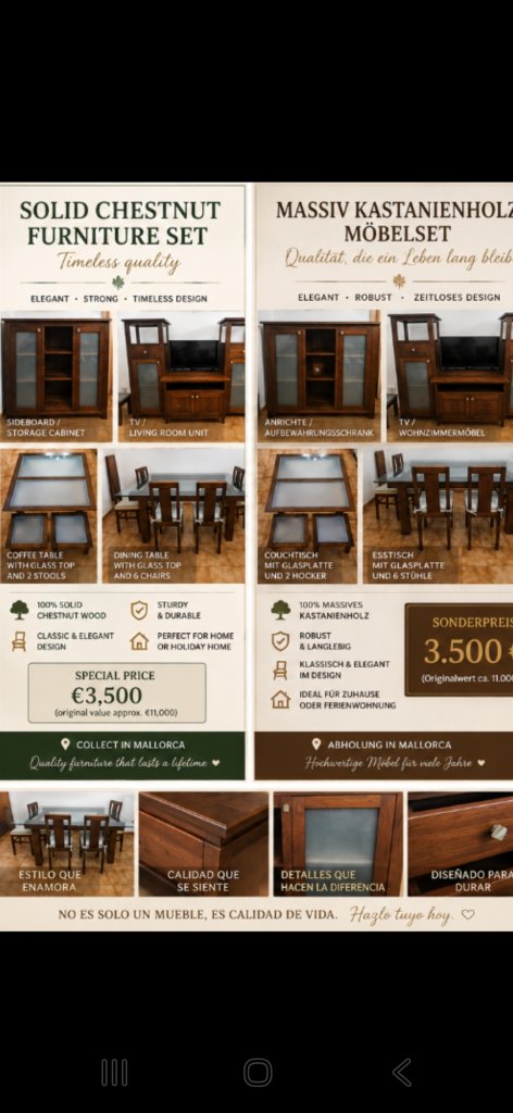 Salón Muebles de Castaño Macizo