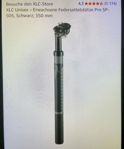 XLC Pro SP-S05 Alu Federsattelstütze 31,6 mm – neu & ungenutzt (Fehlkauf)