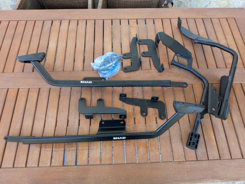 Yamaha MT-07 rear and side mounting brackets for motorcycle luggage cases