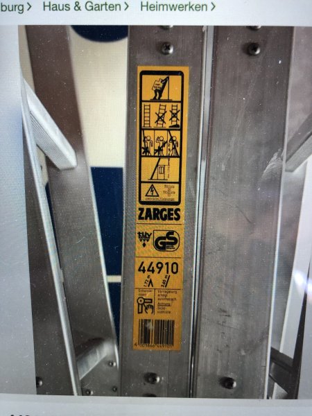 Zarges Alu-Leiter 4 x 3 Sprossen, gebraucht