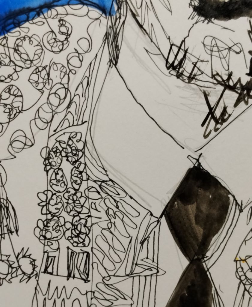 Zeichnung eines Torero-Philosophen