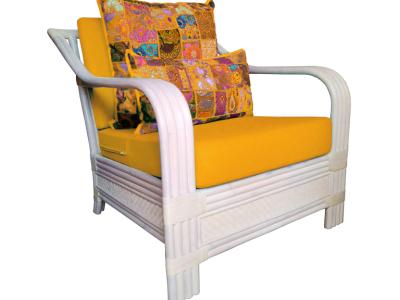 Zu verkaufen elegantes IBIZA Style Sofa Set aus weissem Bambus und geflochtenem Rattan