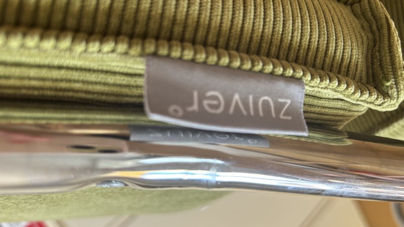 Zuiver RIDGE RIB Stuhl grüner Cord & Chrom - 2 Stück vorhanden