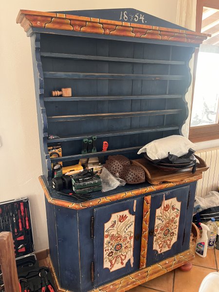 Two old farmhouse cabinets