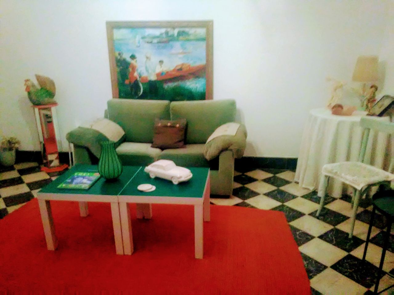 Zweier Sofa Velour gruen